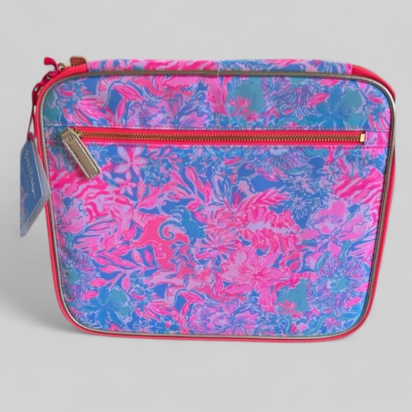 Lilly Pulitzer Folio New Viva La Lilly blue pink floral print zip around case - Picture 1 of 12